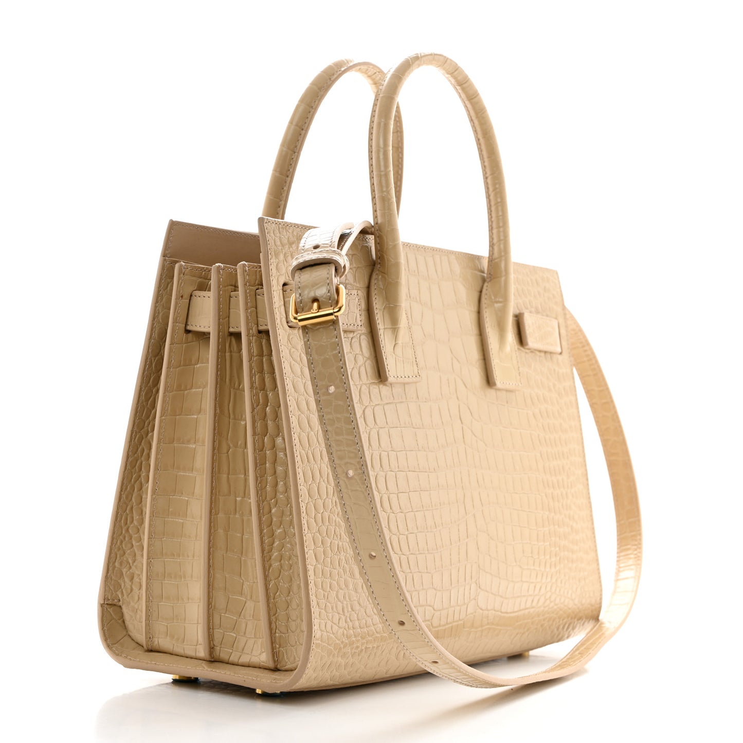 Calfskin Crocodile Embossed Baby Sac De Jour Nude