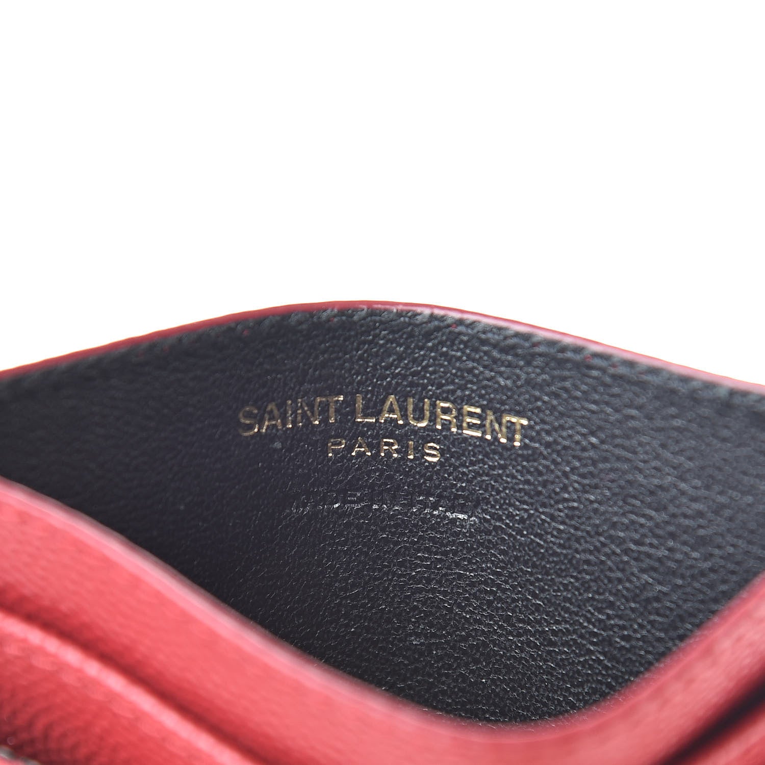 Saint Laurent Grain De Poudre Matelasse Chevron Credit Card Case New Red 6 of 8