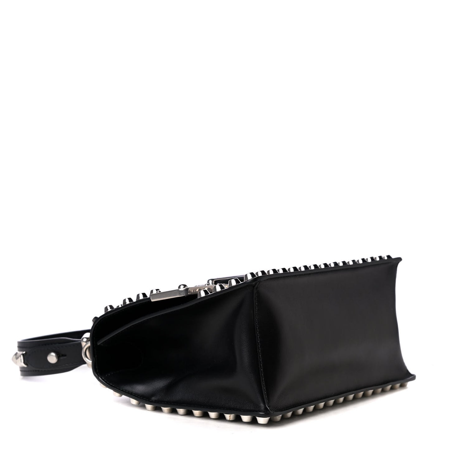 City Calfskin Saffiano Studded Cahier Bag Black