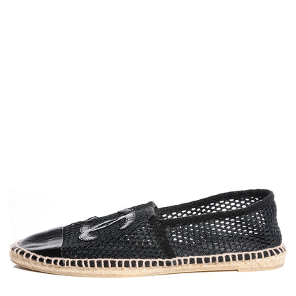 Chanel Mesh Lambskin Espadrilles 38 Black 1 of 4