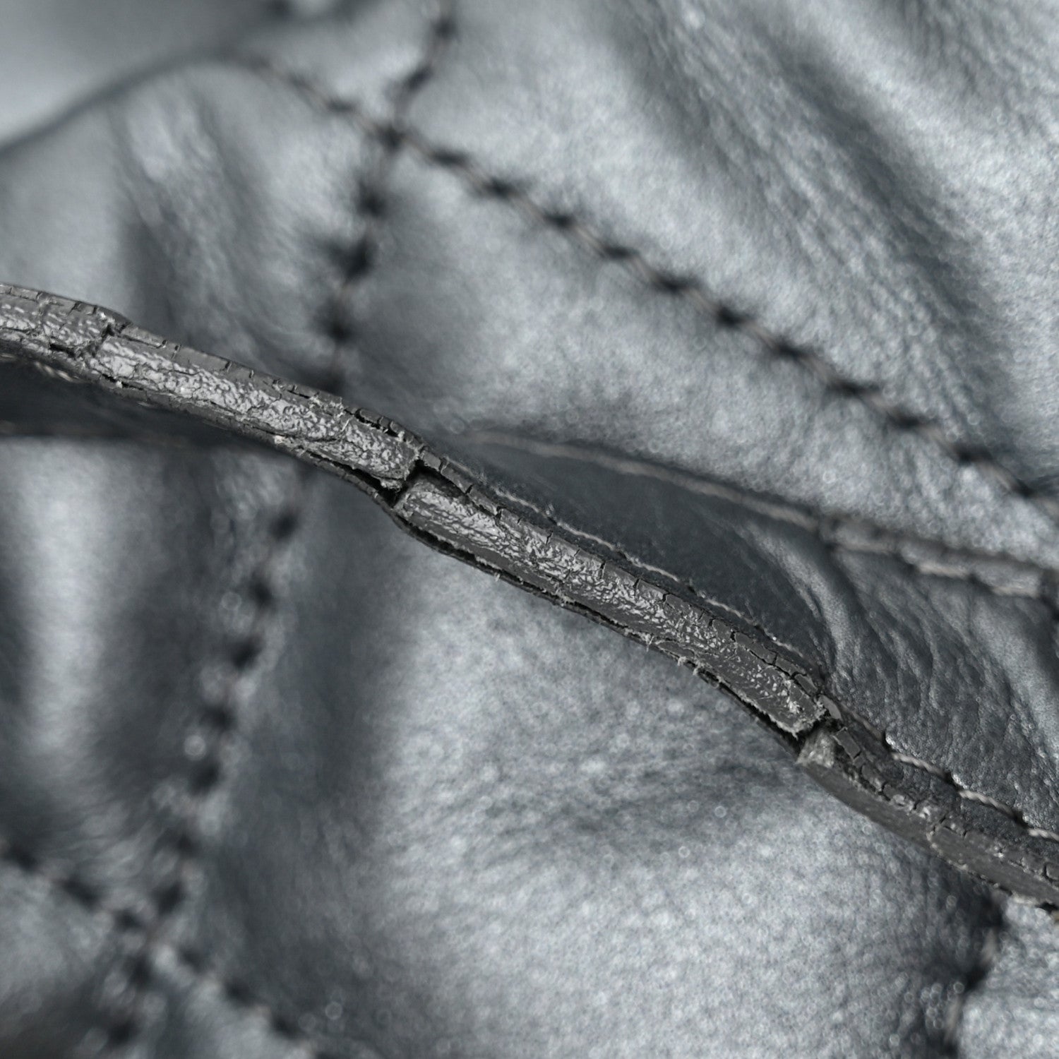 Chanel Metallic Lambskin Quilted Large Week End on Mars Tote Charcoal 13 of 15