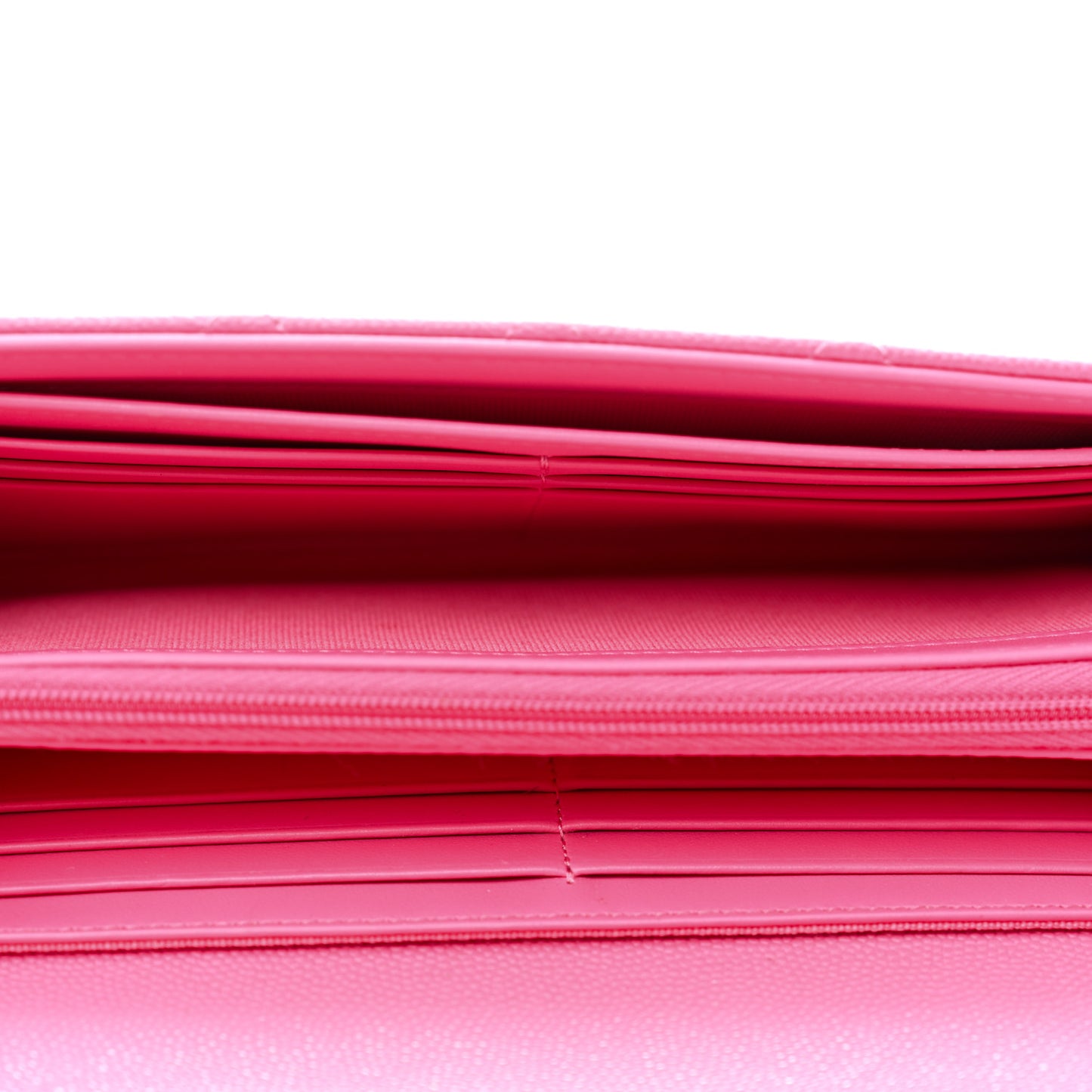 Caviar Quilted Large Gusset Flap Wallet Pink