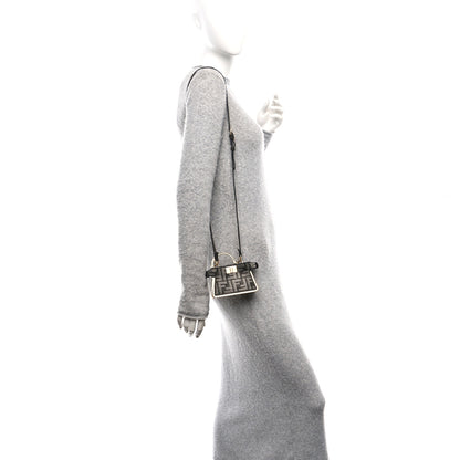 Fendi Fabric Calfskin Nano Peekaboo Maxi Handle Satchel Anthracite Asfalto 3 of 21