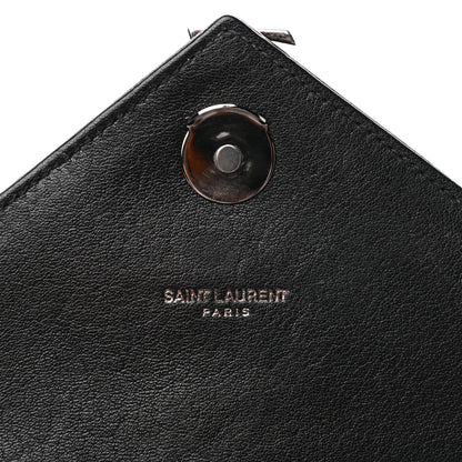 Saint Laurent Sheepskin Matelasse Chevron Monogram Medium College Bag Black 6 of 10