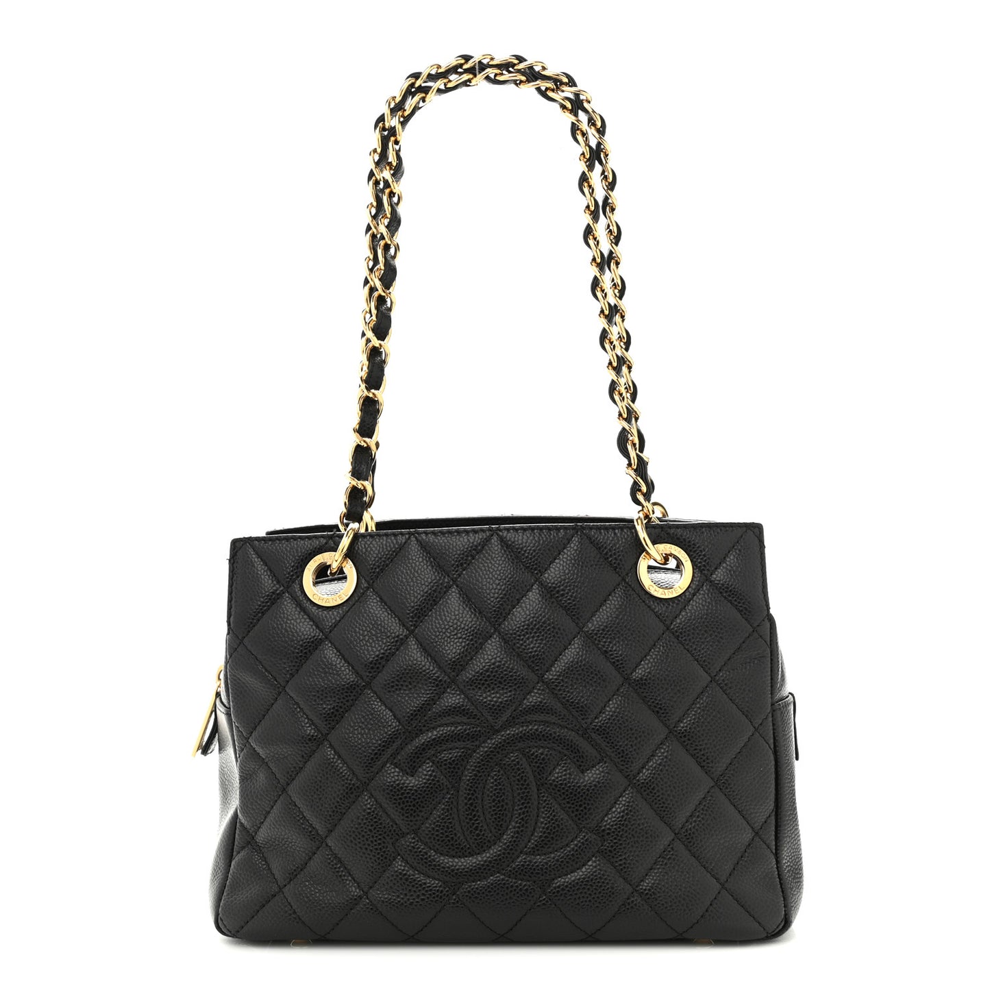 Caviar Quilted Petit Timeless Tote PTT Black