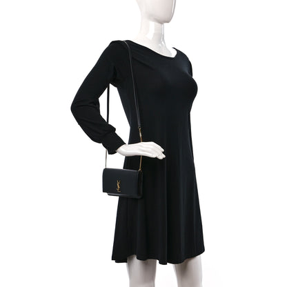 Saint Laurent Smooth Calfskin Monogram Phone Holder Crossbody Black 3 of 8