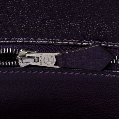 Hermes Taurillon Clemence Birkin 40 Raisin 18 of 46