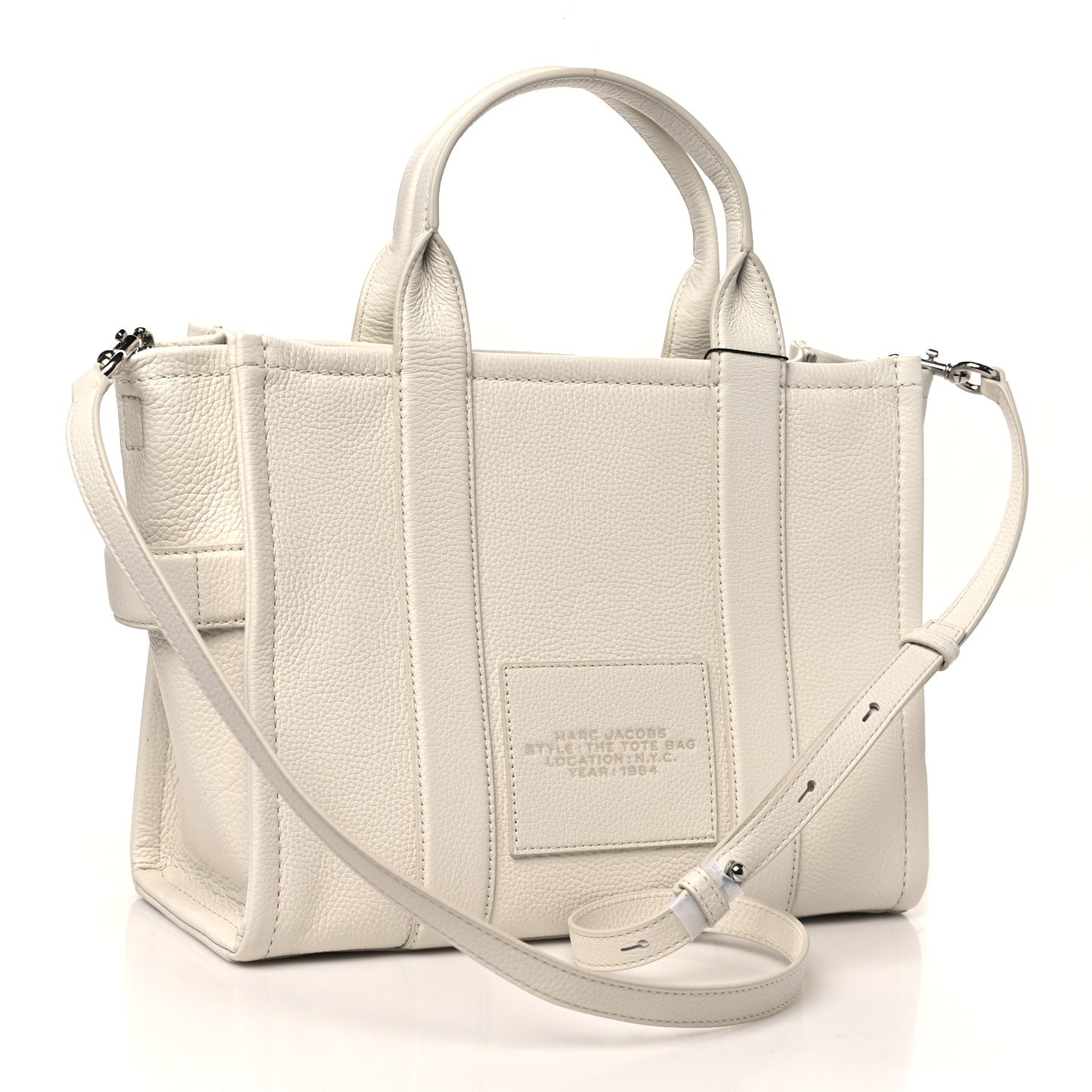 Grained Calfskin Medium The Tote Bag Cotton Silver