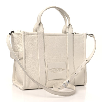 Marc Jacobs Grained Calfskin Medium The Tote Bag Cotton Silver 3 of 9
