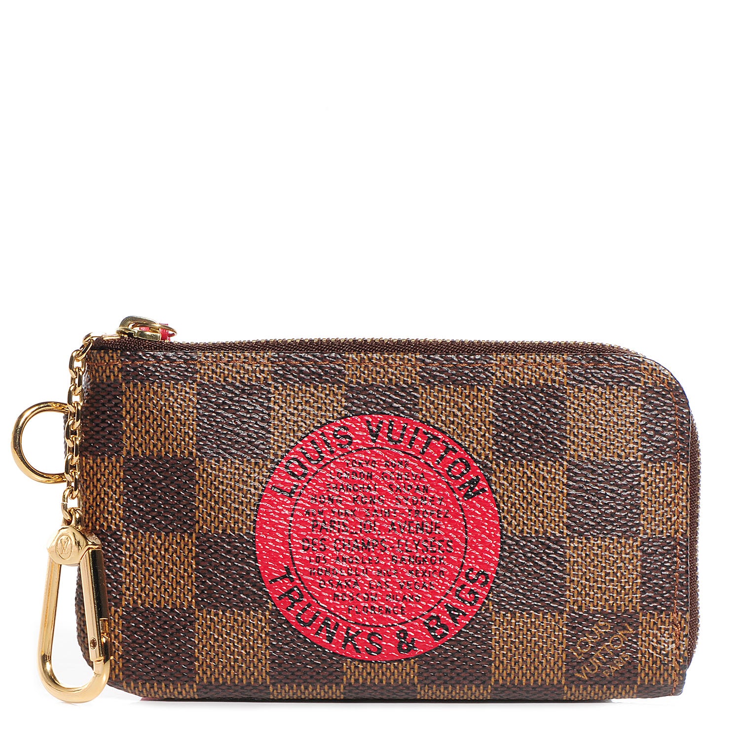 Louis Vuitton Damier Ebene Complice Trunks and Bags Key Pouch Red 1 of 7