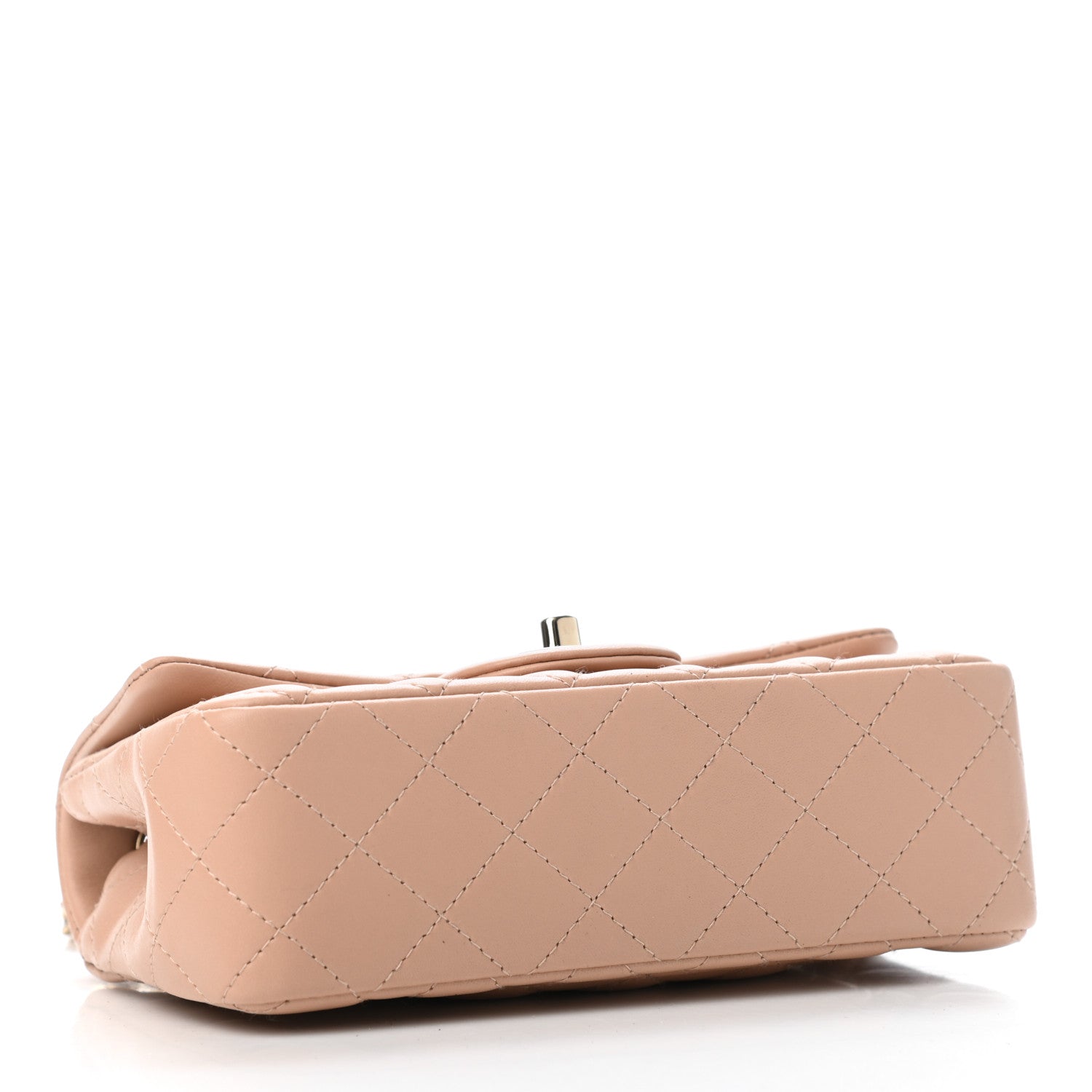 Chanel Lambskin Quilted Mini Rectangular Flap Dark Beige 3 of 4