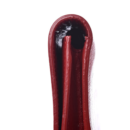Saint Laurent Textured Patent Monogram Large Belle De Jour Clutch Red 8 of 12