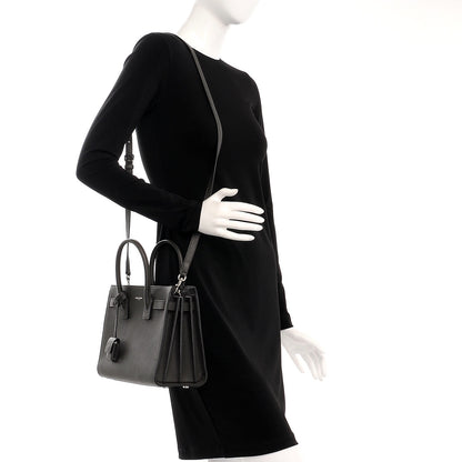 Saint Laurent Grained Calfskin Baby Sac De Jour Coal 2 of 8