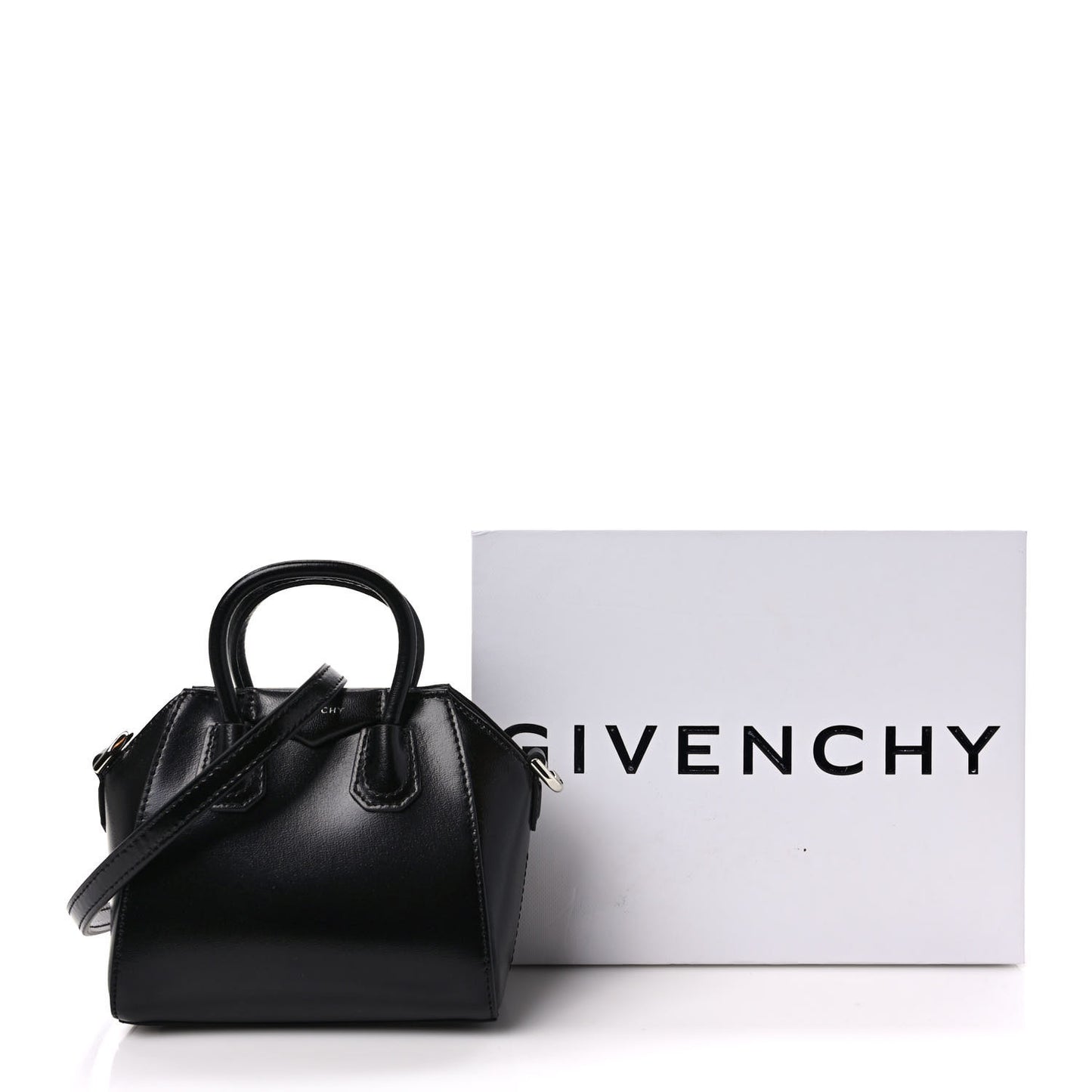 Shiny Lord Calfskin Micro Antigona Black
