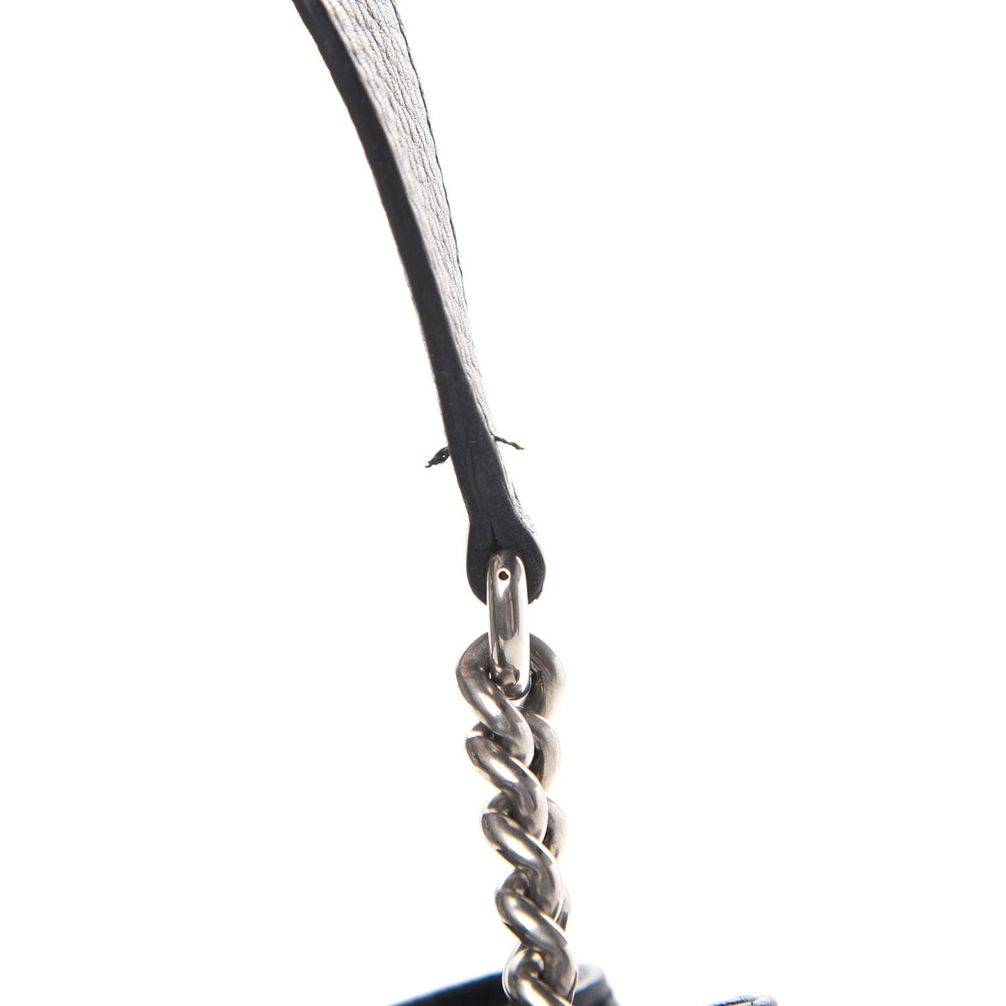 Pebbled Calfskin Studded Medium Soho Chain Shoulder Bag Black