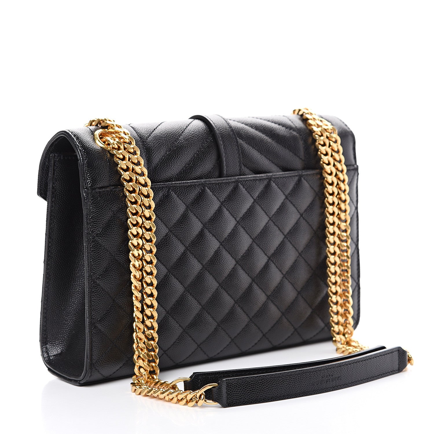 Saint Laurent Grain De Poudre Textured Mixed Matelasse Triquilt Medium Monogram Satchel Black 2 of 9