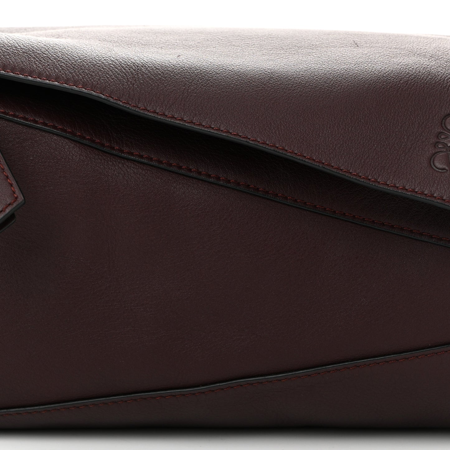 Calfskin Puzzle Hobo Prune