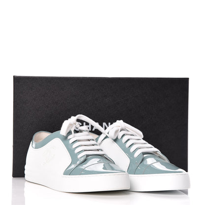 Chanel Patent CC Sneakers 40 Blue White 10 of 10