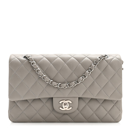 Chanel Lambskin Quilted Medium Double Flap Grey 1 of 13