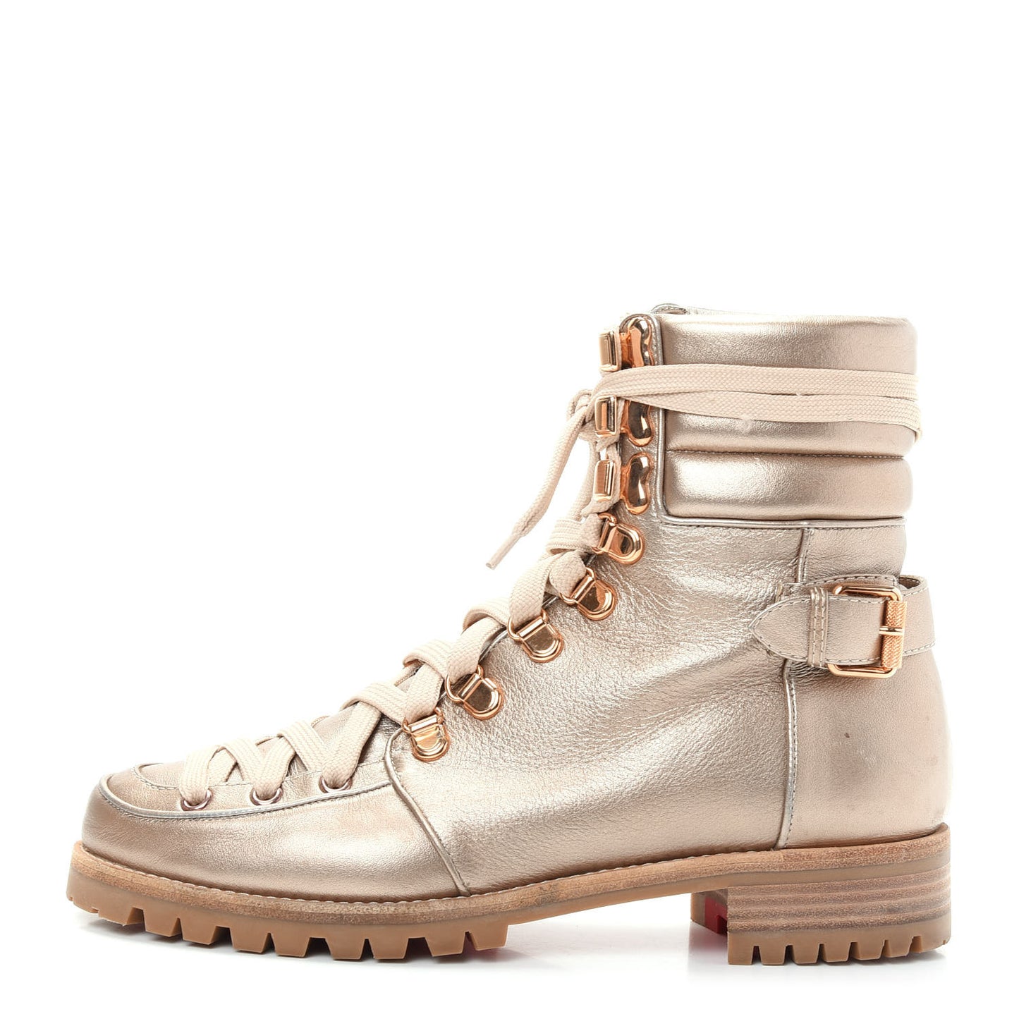 Metallic Calfskin Womens Who Runs Flat Boots 38.5 Colombe