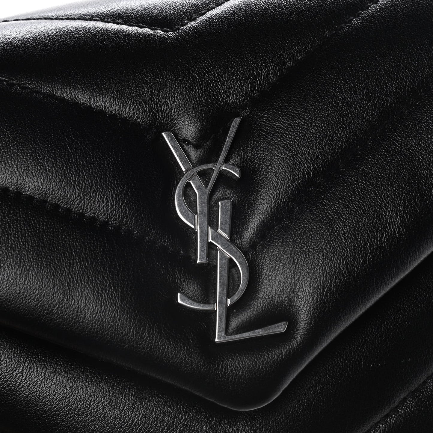 Calfskin Y Quilted Monogram Toy Loulou Crossbody Bag Black