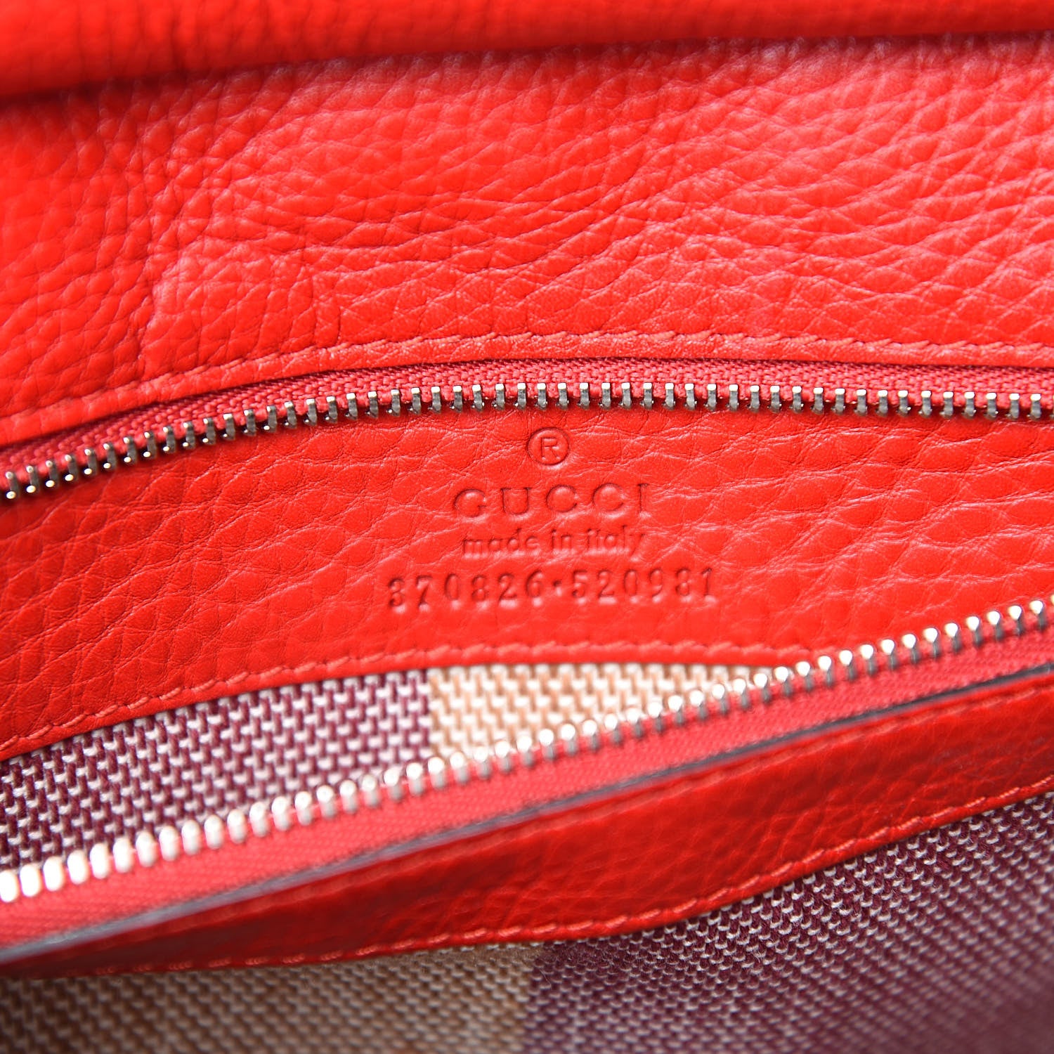Gucci Pebbled Calfskin Medium Bamboo Daily Flap Shoulder Bag Red 6 of 9
