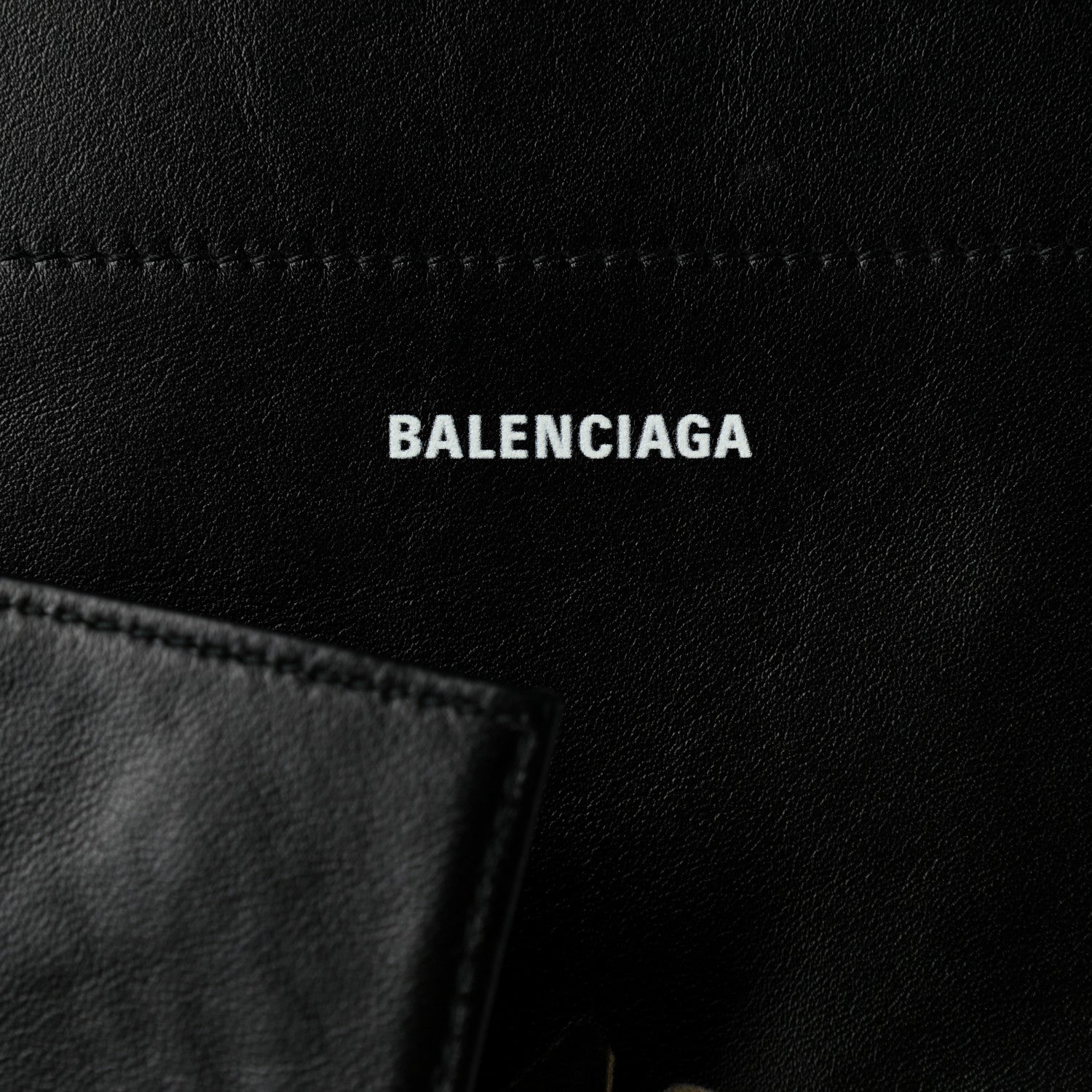 Balenciaga Calfskin Printed Kitten Plastic Bag Shopper S Black 7 of 10