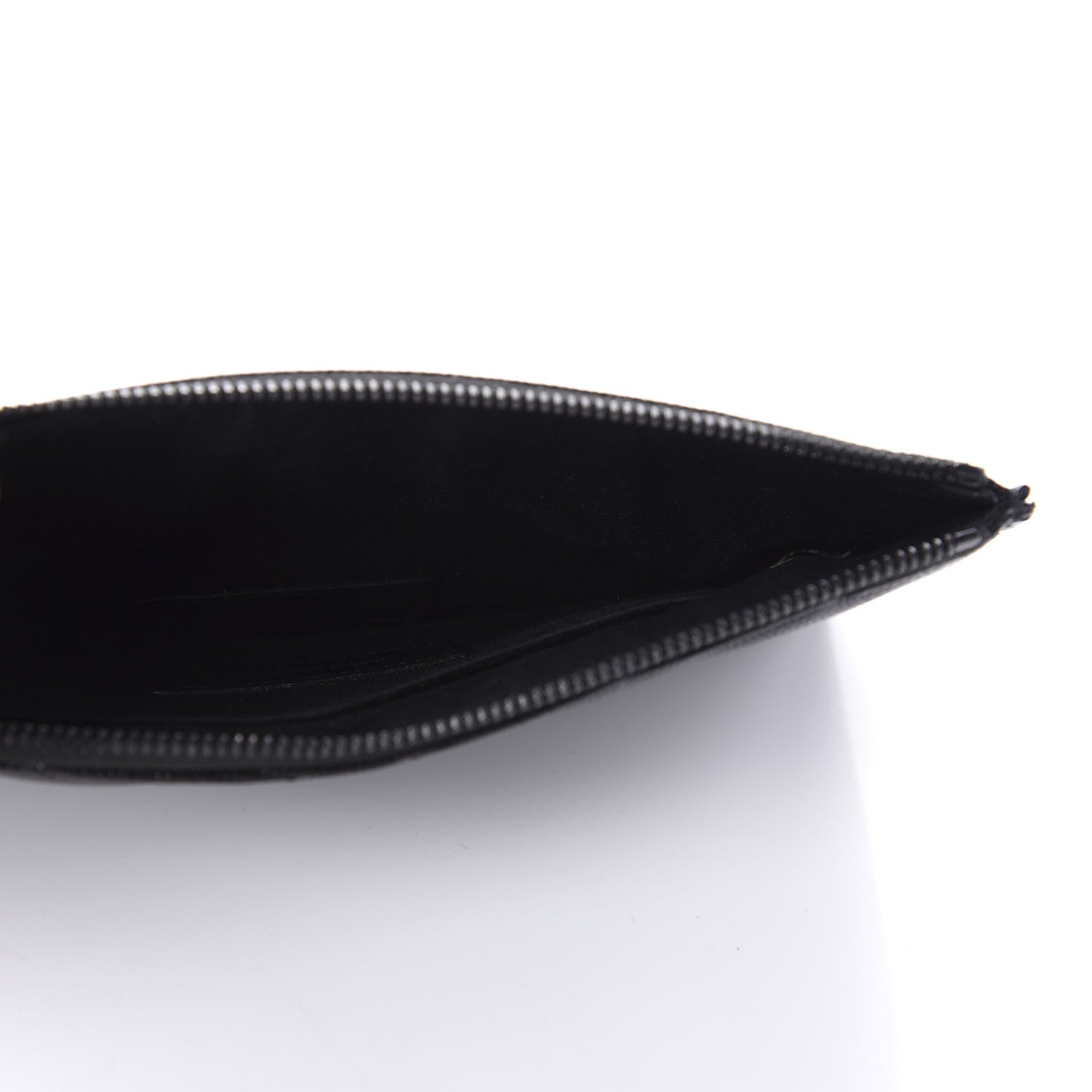 Saint Laurent Grain De Poudre Chevron Monogram Bill Pouch Black 5 of 9