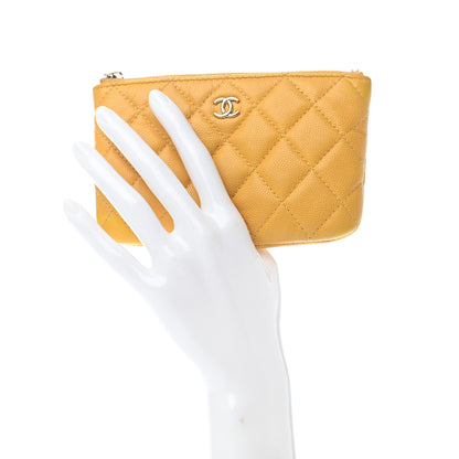 Chanel Caviar Quilted Small Cosmetic Case Yellow 2 of 7
