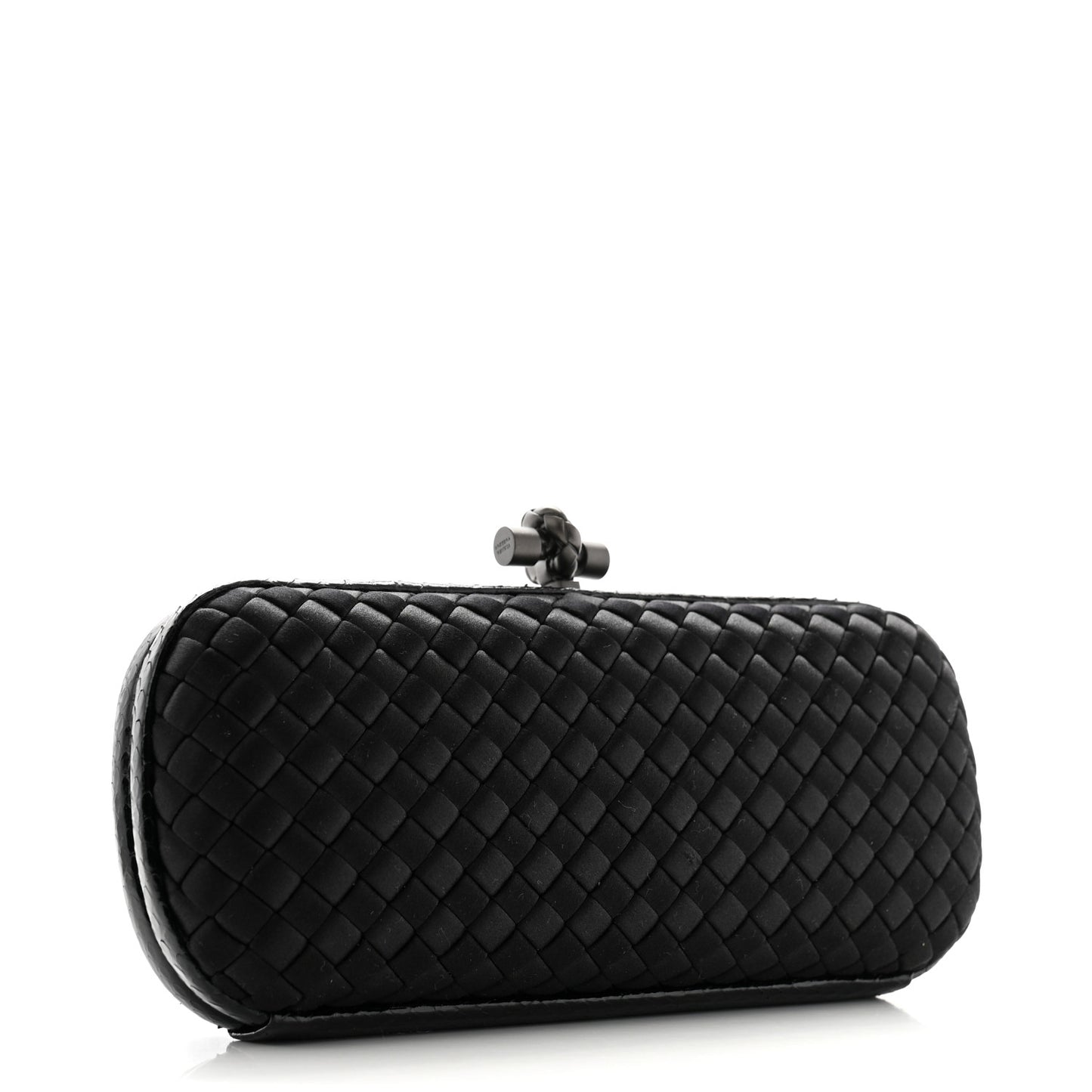 Satin Ayers Intreccio Impero Stretch Knot Clutch Black