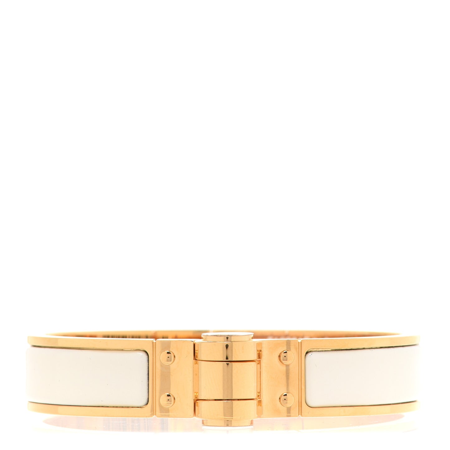 Enamel Charniere Uni Narrow Hinged Bracelet S Craie