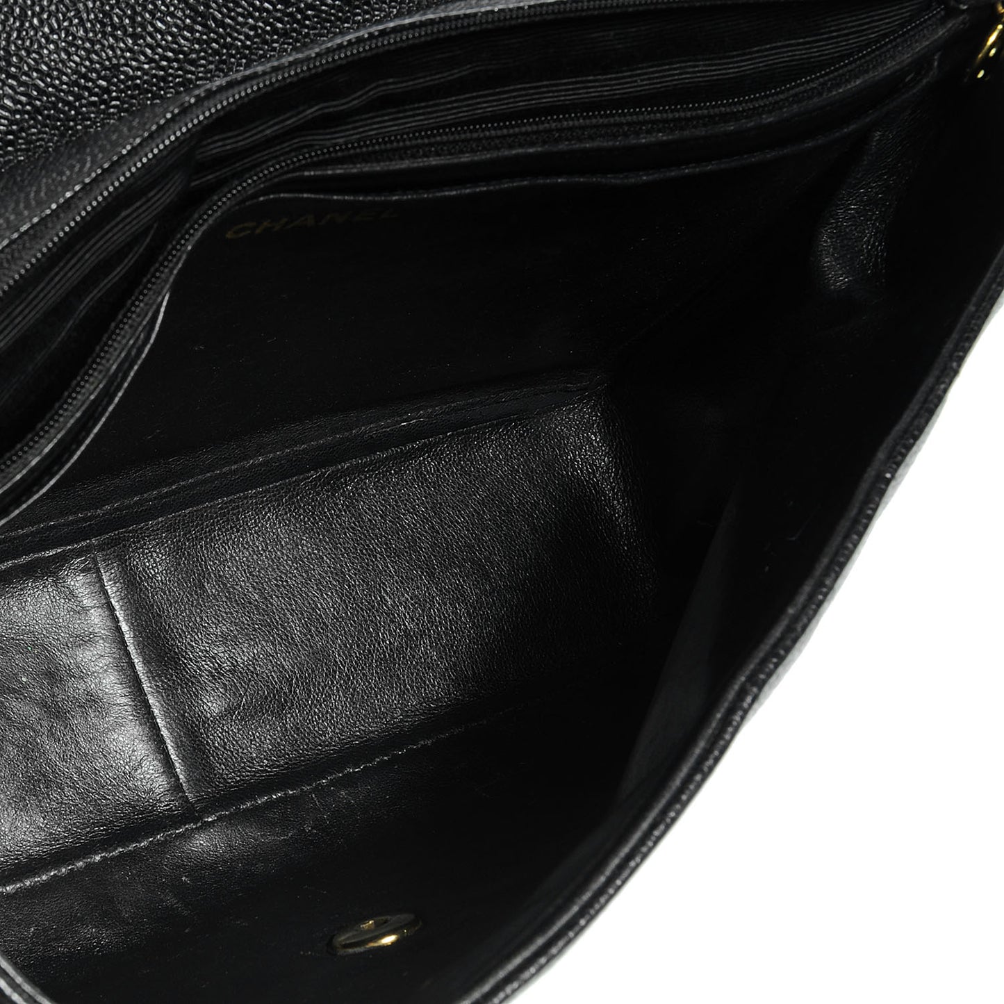 Caviar Vertical Quilt Jumbo Flap Black