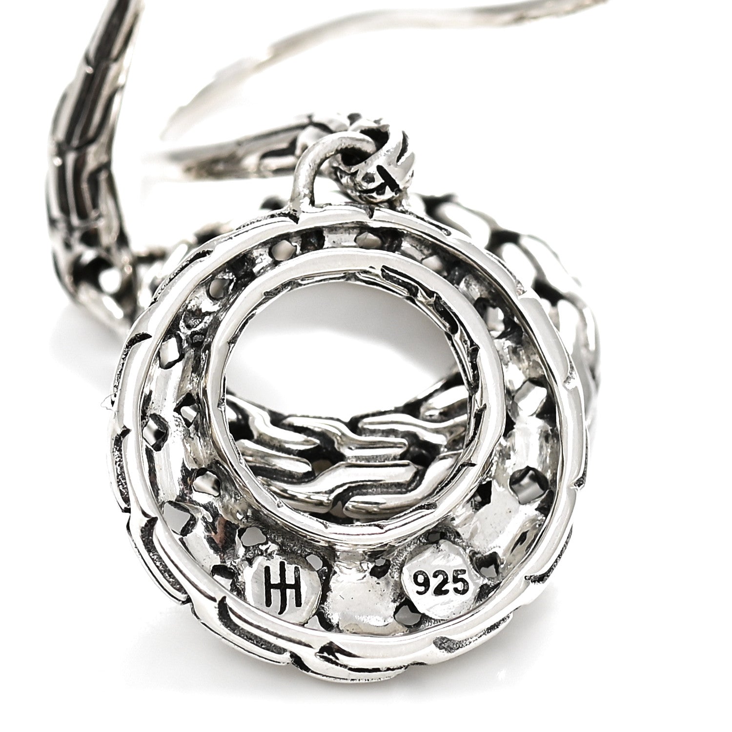 John Hardy Sterling Silver Classic Chain Filigree Circle Drop Earrings 3 of 4