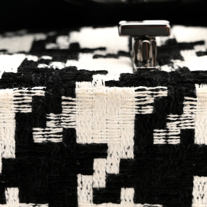 Christian Dior Tweed Macro Houndstooth Small Caro Bag Black White 12 of 13