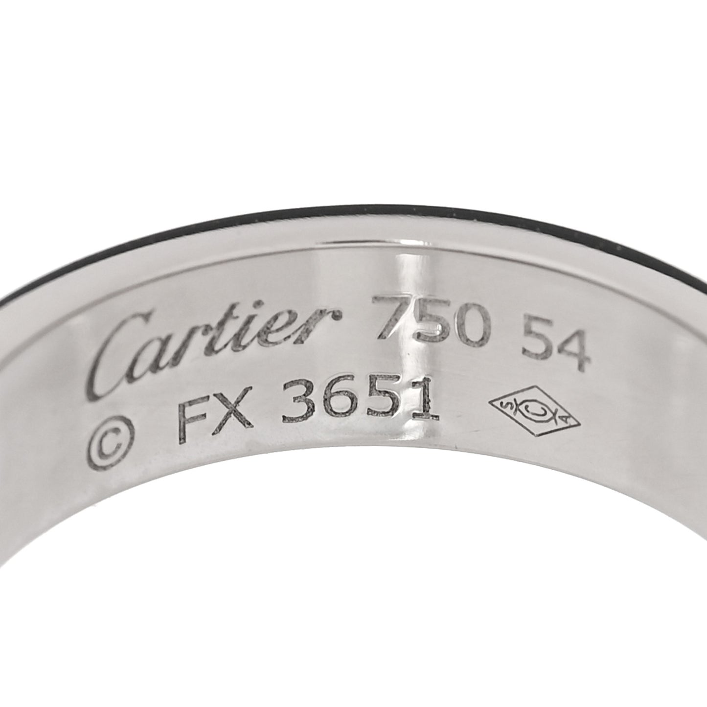 18K White Gold 5.5mm LOVE Ring 54 6.75