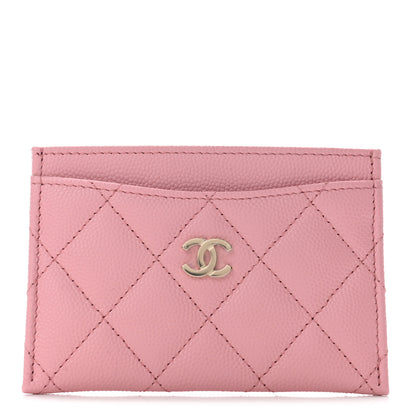 Chanel Caviar Quilted Card Holder Pink 1 of 8