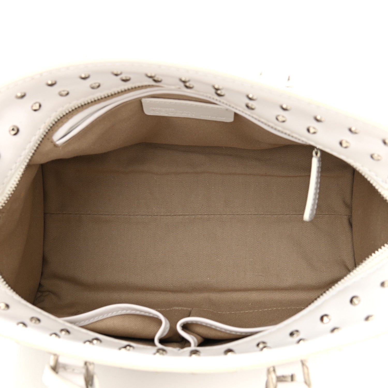 Alexander McQueen Calfskin Studded Padlock Tote White 5 of 14