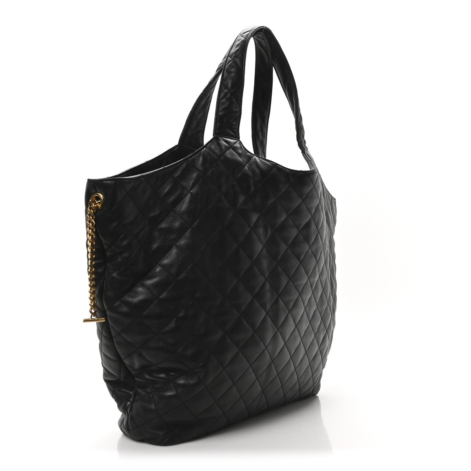 Saint Laurent Lambskin Quilted Maxi Icare Shopping Tote Black 4 of 11
