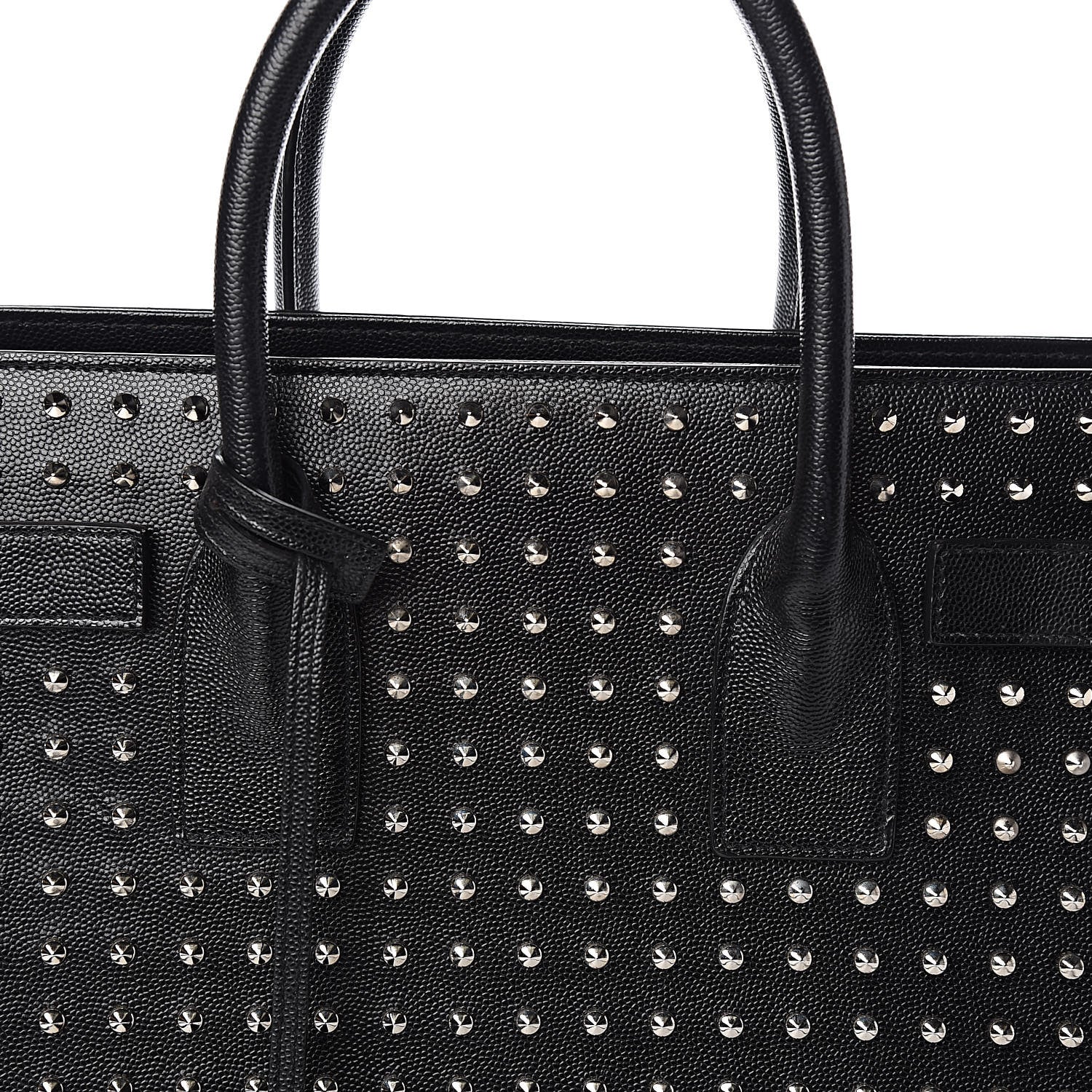 Saint Laurent Grain De Poudre Studded Small Sac De Jour Black 15 of 15