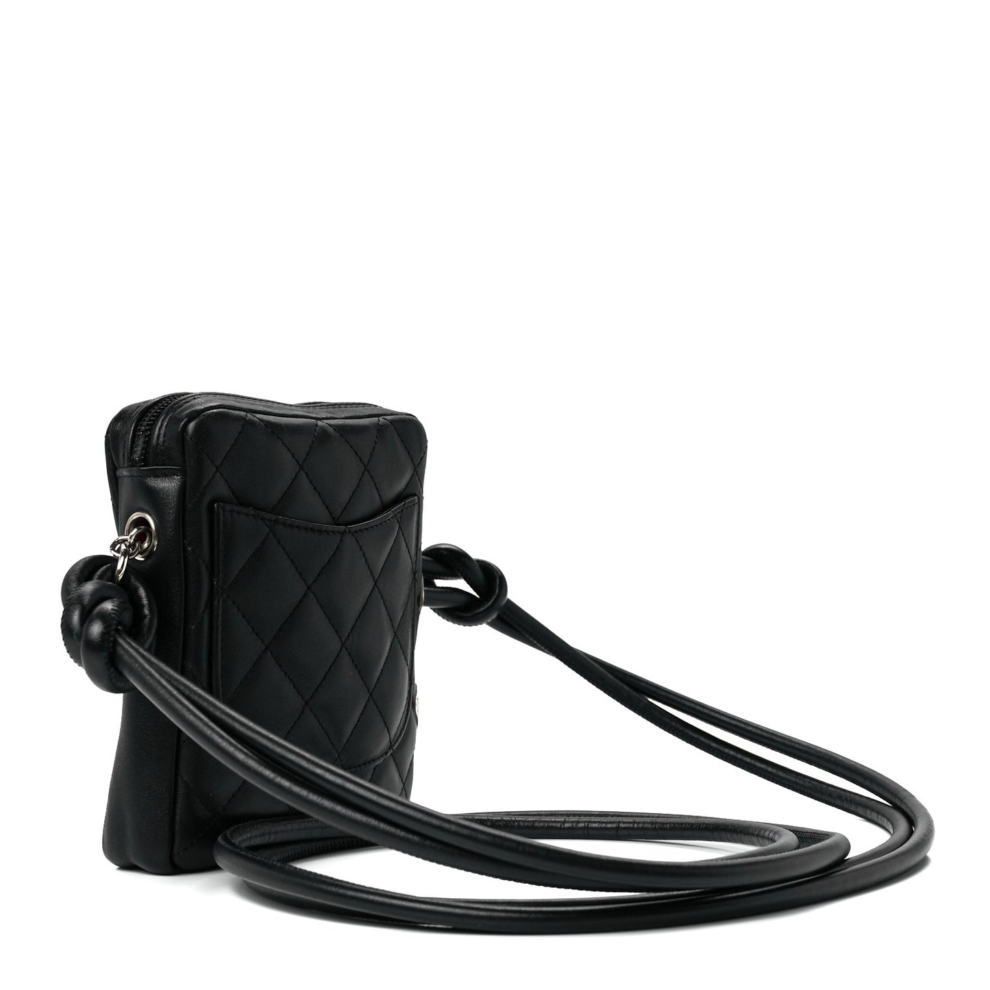 Calfskin Quilted Small Cambon Messenger Black White