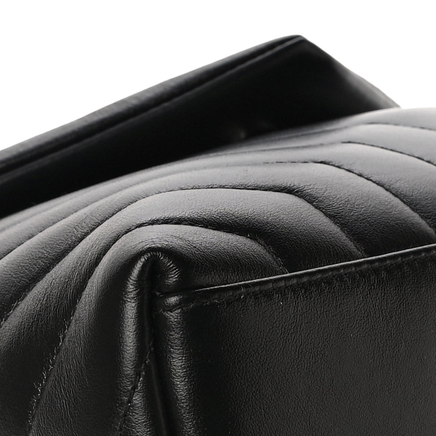 Calfskin Y Quilted Monogram Medium Loulou Chain Satchel Black