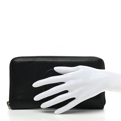 Gucci Pebbled Calfskin Soho Zip Around Wallet Black 2 of 9