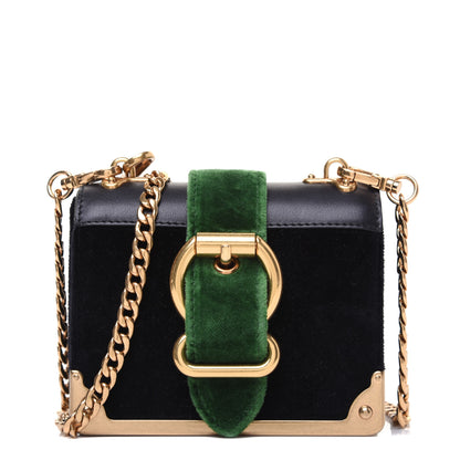 Prada Velvet City Calfskin Micro Cahier Bag Black Alloro 3 of 13
