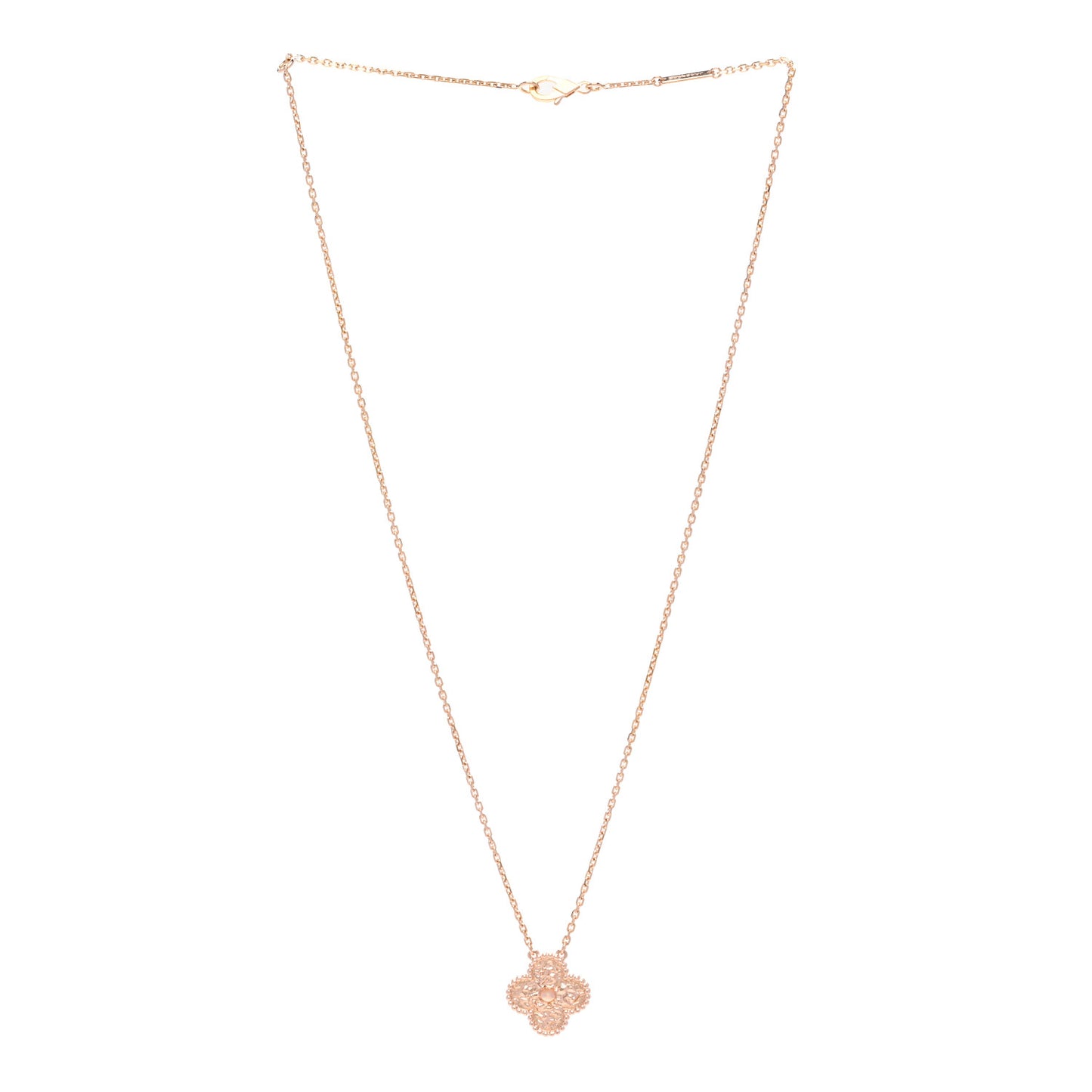 18K Rose Gold Vintage Alhambra Pendant Necklace