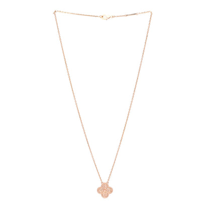 Van Cleef & Arpels 18K Rose Gold Vintage Alhambra Pendant Necklace 3 of 6