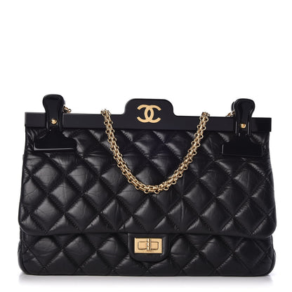 Chanel Aged Calfskin Quilted 2.55 Reissue 226 Hanger Flap Black 1 of 8