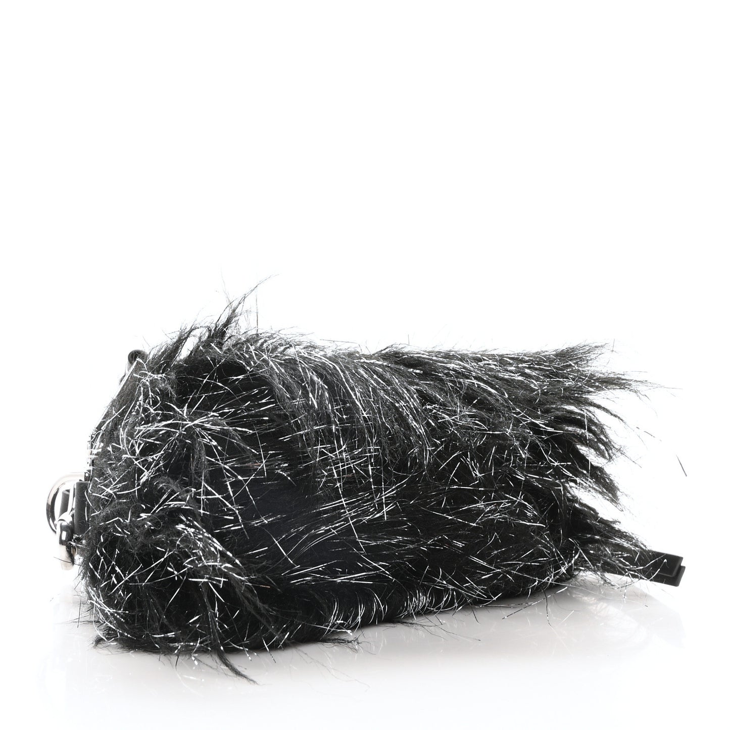 Faux Fur The Monster Snapshot Camera Bag Black Silver