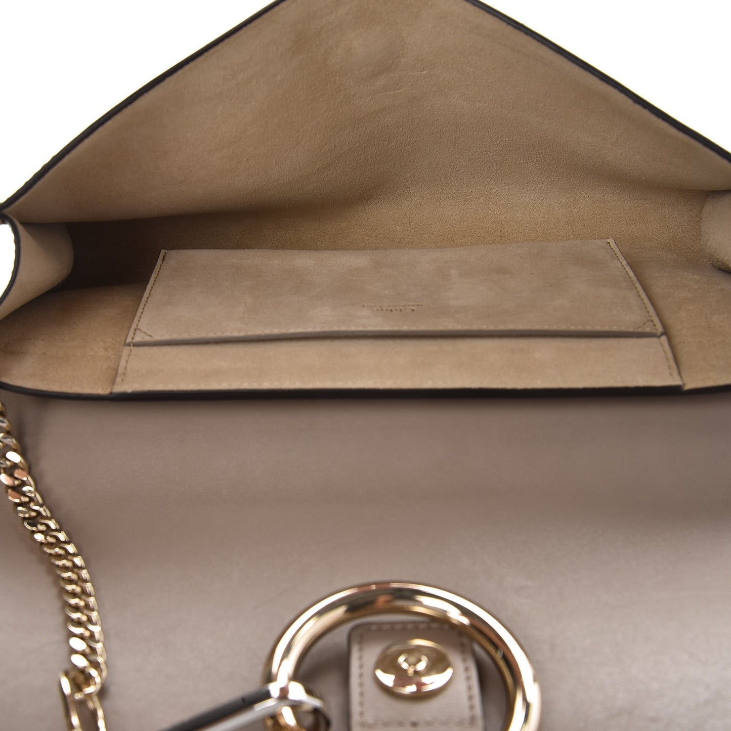 Suede Calfskin Faye Clutch Motty Grey