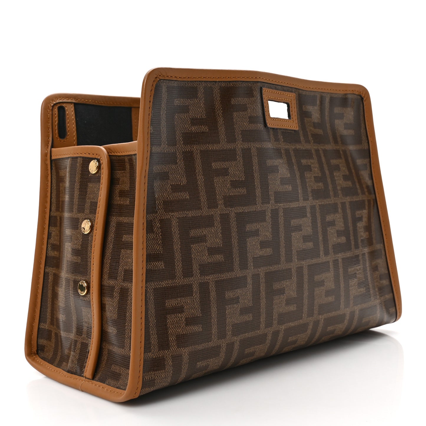 Glazed Fabric Vitello Century FF 1974 Stamp Patch Mini Peekaboo Defender Cover Mogano Panna Caramello