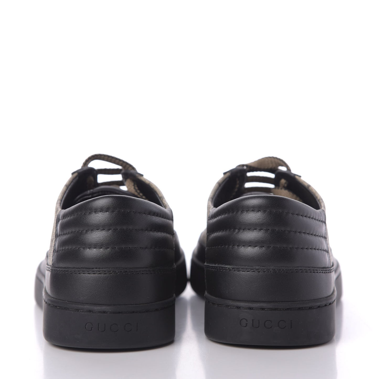GG Supreme Monogram Mens Low Top Sneakers 8 Black Beige Ebony